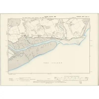 1895 Map of Hampshire & Isle of Wight LXXXI.SE, 1898 Print