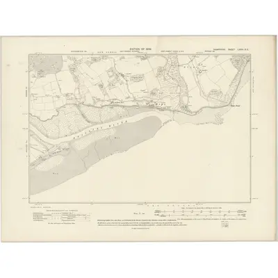 1907 Map of Hampshire & Isle of Wight LXXXI.SE, 1909 Print