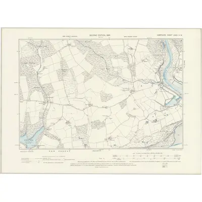 1895 Map of Hampshire & Isle of Wight LXXXI.SW, 1898 Print