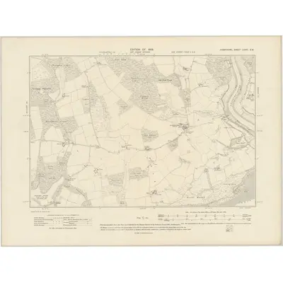 1907 Map of Hampshire & Isle of Wight LXXXI.SW, 1909 Print