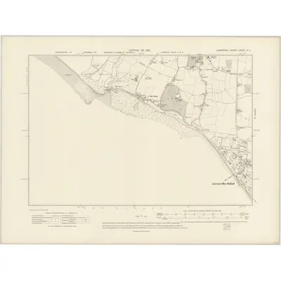 1907 Map of Hampshire & Isle of Wight LXXXII.NE, 1910 Print