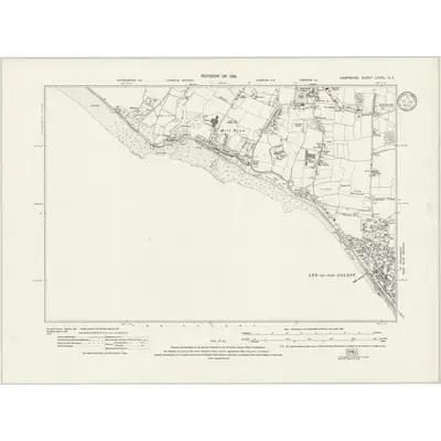 1931 Map of Hampshire & Isle of Wight LXXXII.NE, 1933 Print