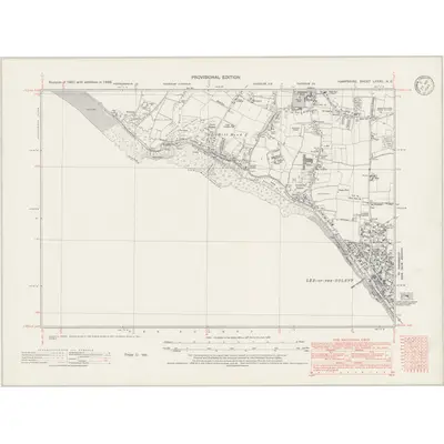 1938 Map of Hampshire & Isle of Wight LXXXII.NE, 1945 Print