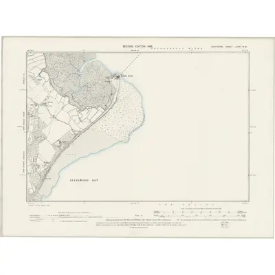 1895 Map of Hampshire & Isle of Wight LXXXII.NW, 1898 Print