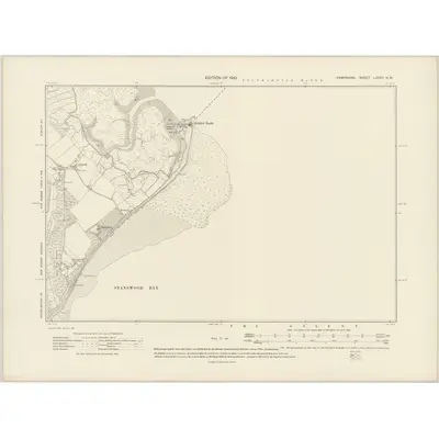 1907 Map of Hampshire & Isle of Wight LXXXII.NW, 1910 Print