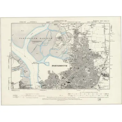 1896 Map of Hampshire & Isle of Wight LXXXIII.NE, 1898 Print