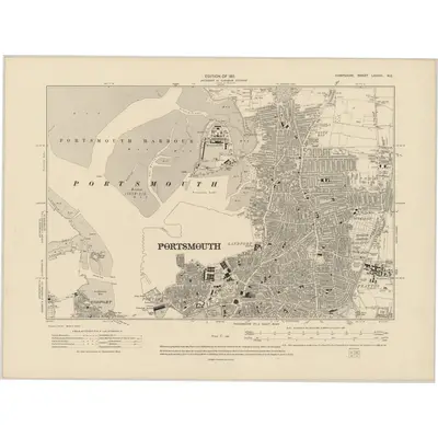 1905 Map of Hampshire & Isle of Wight LXXXIII.NE, 1911 Print