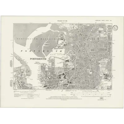 1931 Map of Hampshire & Isle of Wight LXXXIII.NE, 1934 Print