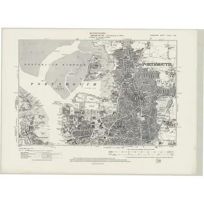 1933 Map of Hampshire & Isle of Wight LXXXIII.NE, 1942 Print