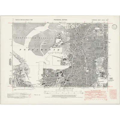 1938 Map of Hampshire & Isle of Wight LXXXIII.NE, 1945 Print