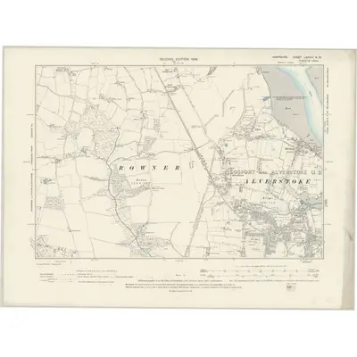 1896 Map of Hampshire & Isle of Wight LXXXIII.NW, 1898 Print