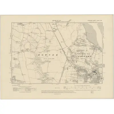 1906 Map of Hampshire & Isle of Wight LXXXIII.NW, 1911 Print