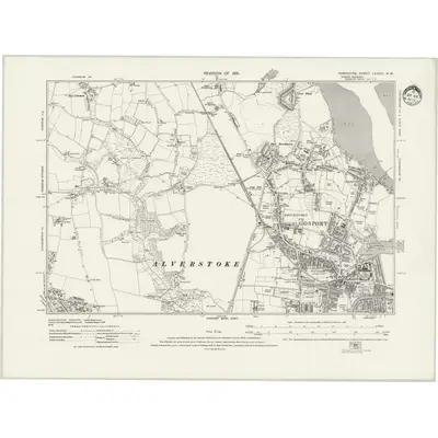 1931 Map of Hampshire & Isle of Wight LXXXIII.NW, 1933 Print