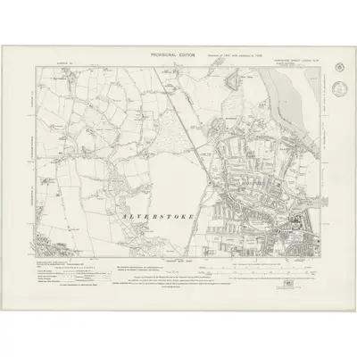 1938 Map of Hampshire & Isle of Wight LXXXIII.NW, 1943 Print