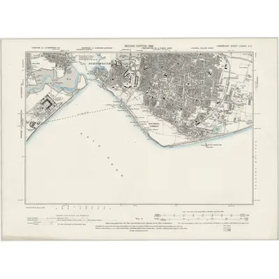 1896 Map of Hampshire & Isle of Wight LXXXIII.SE, 1898 Print