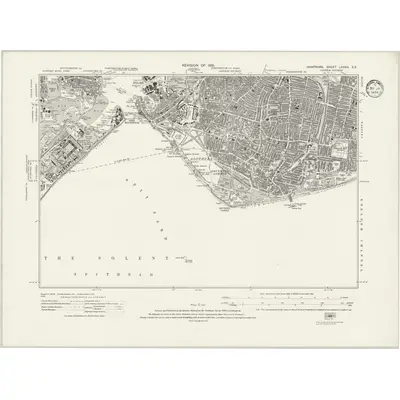 1931 Map of Hampshire & Isle of Wight LXXXIII.SE, 1934 Print