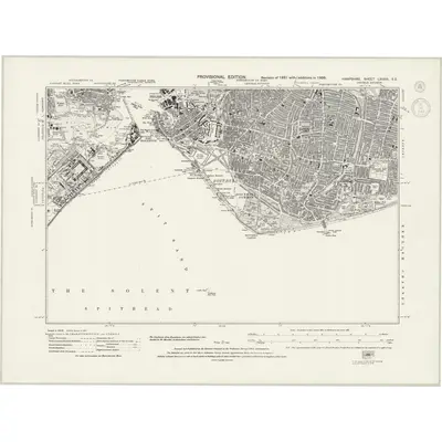 1938 Map of Hampshire & Isle of Wight LXXXIII.SE, 1943 Print