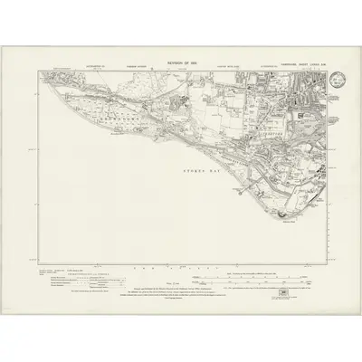 1931 Map of Hampshire & Isle of Wight LXXXIII.SW, 1933 Print
