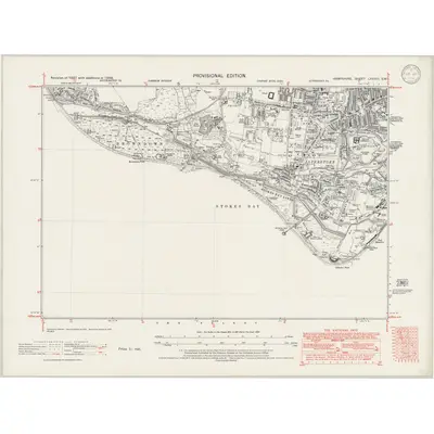 1938 Map of Hampshire & Isle of Wight LXXXIII.SW, 1946 Print