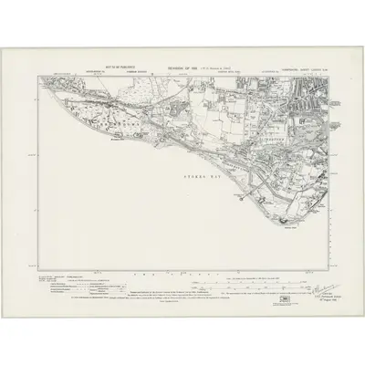 1940 Map of Hampshire & Isle of Wight LXXXIII.SW, 1942 Print