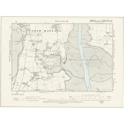1895 Map of Hampshire & Isle of Wight LXXXIV.NE, 1898 Print