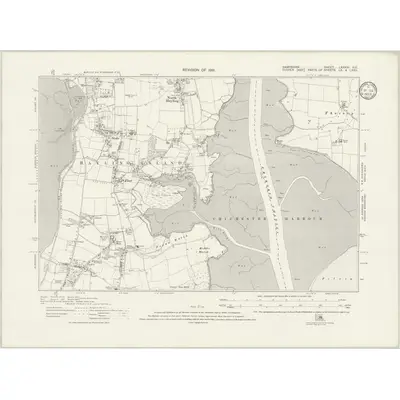 1931 Map of Hampshire & Isle of Wight LXXXIV.NE, 1933 Print