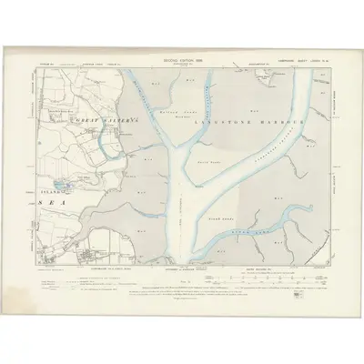 1895 Map of Hampshire & Isle of Wight LXXXIV.NW, 1898 Print