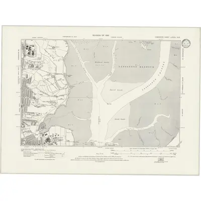 1930 Map of Hampshire & Isle of Wight LXXXIV.NW, 1933 Print