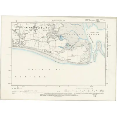 1896 Map of Hampshire & Isle of Wight LXXXIV.SE, 1898 Print