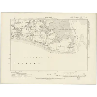 1907 Map of Hampshire & Isle of Wight LXXXIV.SE, 1910 Print