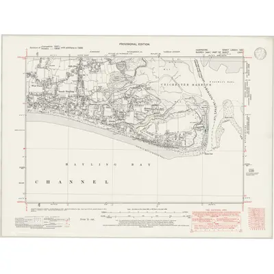 1938 Map of Hampshire & Isle of Wight LXXXIV.SE, 1946 Print