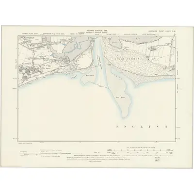 1896 Map of Hampshire & Isle of Wight LXXXIV.SW, 1898 Print