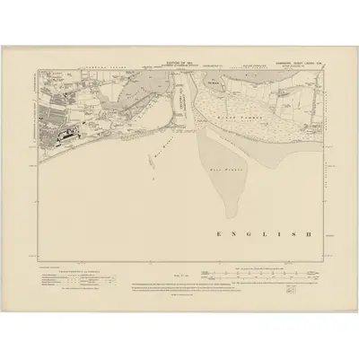 1907 Map of Hampshire & Isle of Wight LXXXIV.SW, 1911 Print