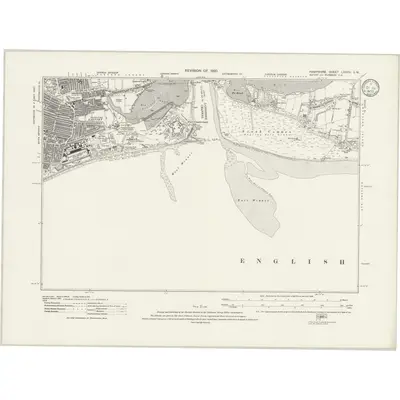 1930 Map of Hampshire & Isle of Wight LXXXIV.SW, 1933 Print