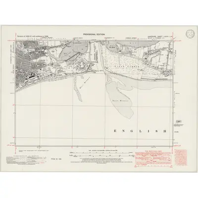 1938 Map of Hampshire & Isle of Wight LXXXIV.SW, 1946 Print