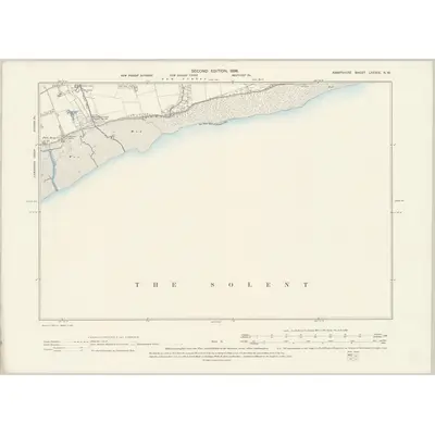 1895 Map of Hampshire & Isle of Wight LXXXIX.NW, 1898 Print