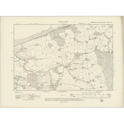 1907 Map of Hampshire & Isle of Wight LXXXIX.SE, 1909 Print