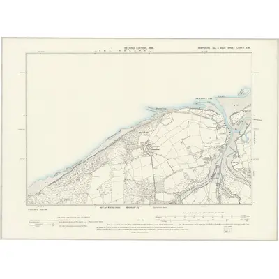 1896 Map of Hampshire & Isle of Wight LXXXIX.SW, 1898 Print