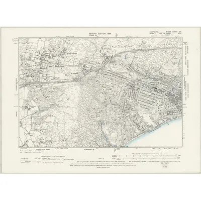 1896 Map of Hampshire & Isle of Wight LXXXV.SE, 1899 Print