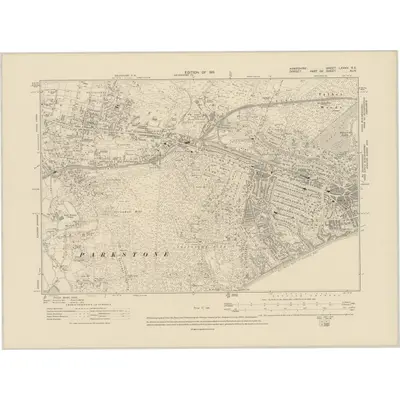 1907 Map of Hampshire & Isle of Wight LXXXV.SE, 1911 Print
