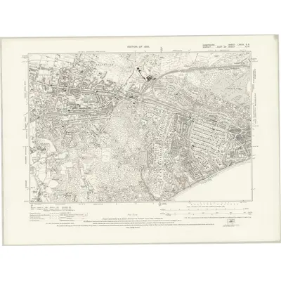1923 Map of Hampshire & Isle of Wight LXXXV.SE, 1925 Print