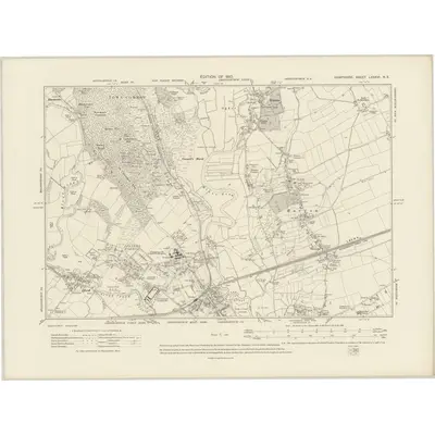 1907 Map of Hampshire & Isle of Wight LXXXVI.NE, 1910 Print
