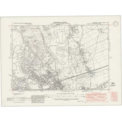 1938 Map of Hampshire & Isle of Wight LXXXVI.NE, 1946 Print