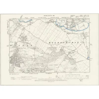 1896 Map of Hampshire & Isle of Wight LXXXVI.NW, 1899 Print