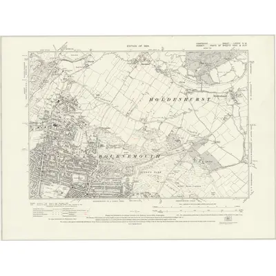 1923 Map of Hampshire & Isle of Wight LXXXVI.NW, 1924 Print
