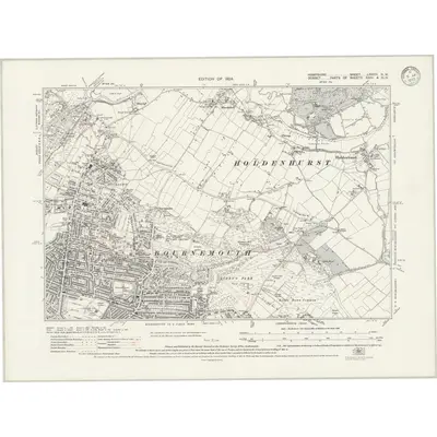 1923 Map of Hampshire & Isle of Wight LXXXVI.NW, 1933 Print