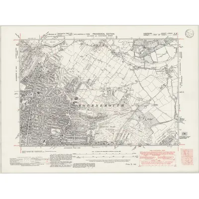 1938 Map of Hampshire & Isle of Wight LXXXVI.NW, 1946 Print