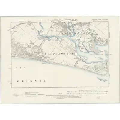 1896 Map of Hampshire & Isle of Wight LXXXVI.SE, 1898 Print