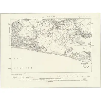 1923 Map of Hampshire & Isle of Wight LXXXVI.SE, 1924 Print