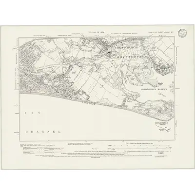 1923 Map of Hampshire & Isle of Wight LXXXVI.SE, 1933 Print